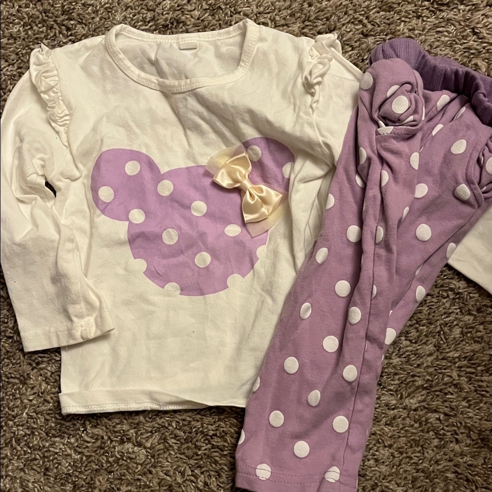 Charming Kids Pajama Set with Purple Polka Dots